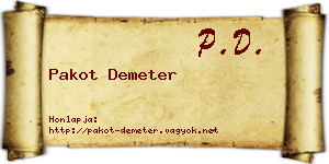Pakot Demeter névjegykártya
